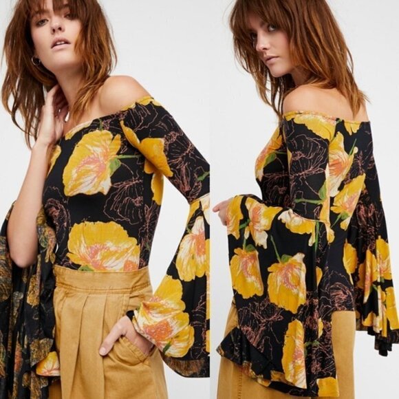 We the Free by Free People birds of paradise off the shoulder top - Picture 1 of 5